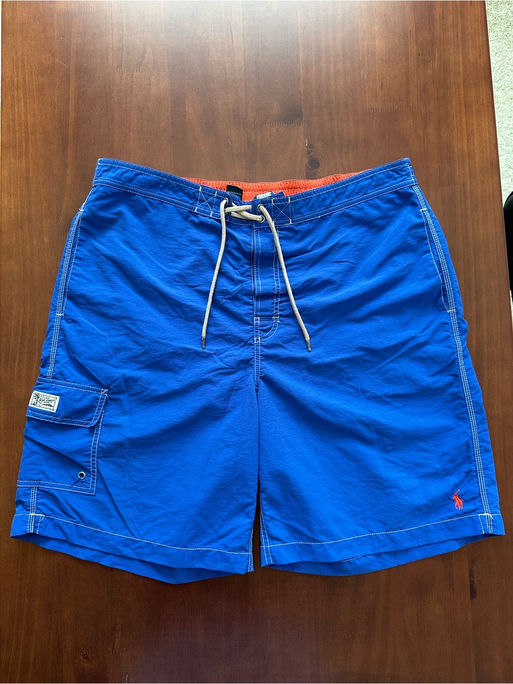 Polo by Ralph Lauren Blue and Orange Swim Trunks